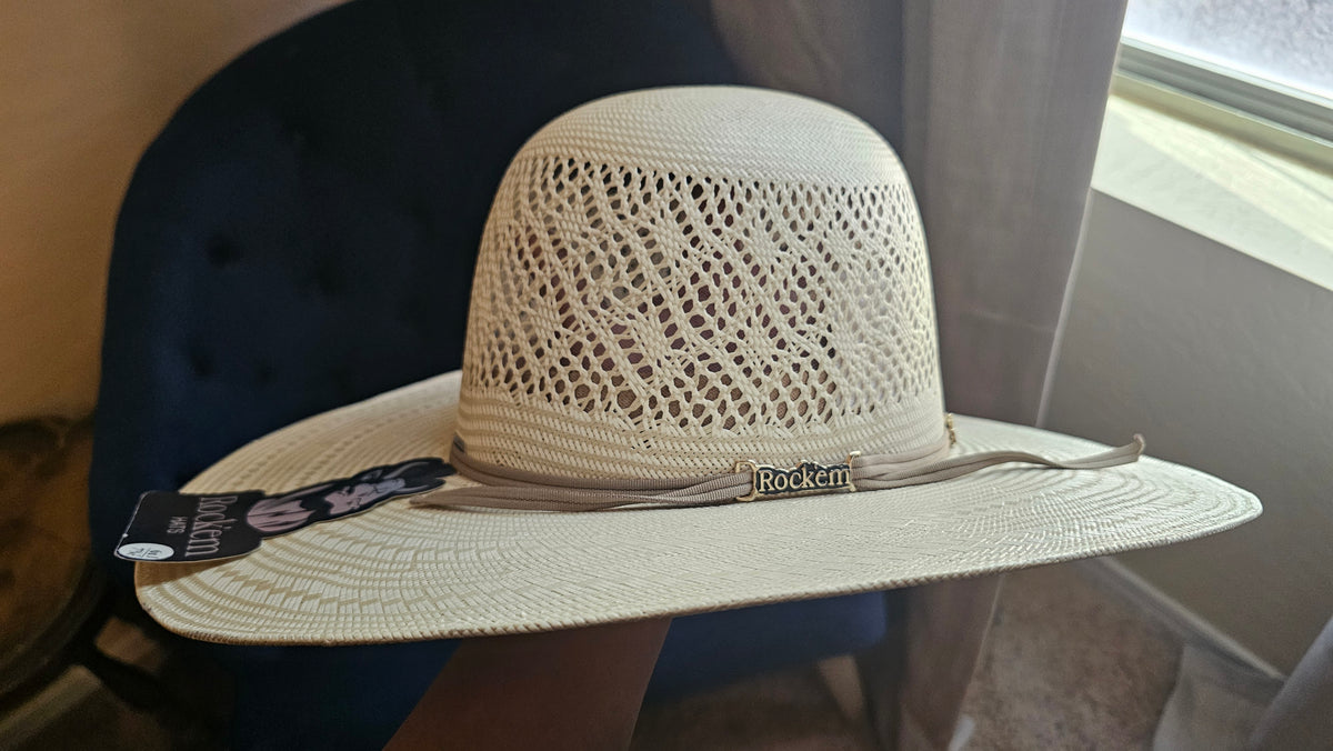 Rock'em 100X Maverick Open Crown Straw 4.25" Brim